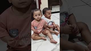 little twins having fun together #youtubeshorts #funny #twins #pongal