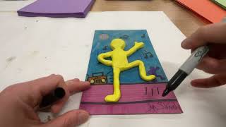 Add motion lines to Keith Haring artwork to finish