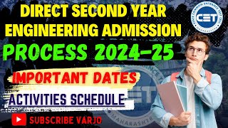 Direct Second Year Engineering Admission Process 2024-25 Activities Explained |DSE Admission process