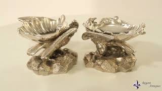 Antique Victorian Pair of Silver Plated Eagle Salts 19th C