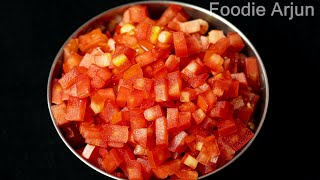 How to Cut Tomatoes Three Ways :  Cut, Dice, Julienne