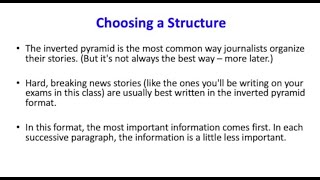 Structuring a News Story