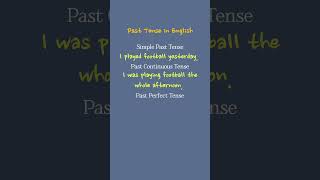 Past Tense in English