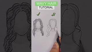 Wavy Hair Tutorial ✏ #art #artist #shorts #ytshorts #artwork #tiktok #reels #sketch #drawing