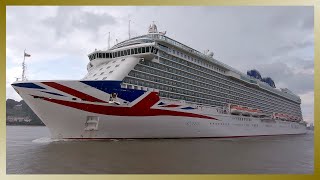 P&O Cruises BRITANNIA departs HAMBURG after her maiden call