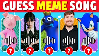 Guess The MEME song 🎤  | Wednesday, Skibidi Toilet, MrBeast, Skibidi dom dom