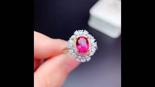 Oval Cut, 6x8mm, 100% Natural Pink Topaz Ring, Wedding/Engagement, October Birthstone, Only $79.20