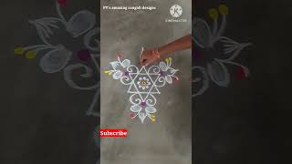 5 dots simple rangoli|daily rangoli b#shorts #rangoli #muggulu #kolam