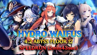 HYDRO WAIFU SUPREMACY! C6R5 Bloom Nilou,Yelan & VAPE Furina CONTINUOUS SPEEDRUN 4.2 Abyss 2min43sec