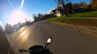 POV Motorcycle Ride - Beaverton Michigan In The Fall (GoPro Hero 3+ Silver) FZ6R