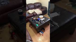 Video 4 cleaning out living room except for hard furniture next room to tackle