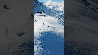 Dou des Lanches viewpoint and launch for tandem para skiing. #drone #skiing #courchevel1850 #france