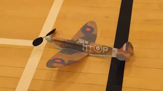 Free Flight Rubber Powered No-Cal Spitfire