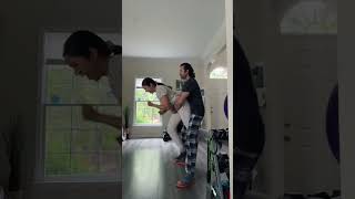 Testing my husbands skills to lift me #shorts #funnyshorts #couples #funnymoments