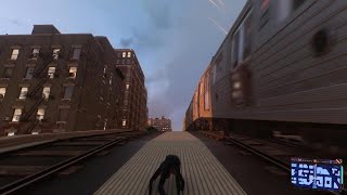 Spider-Man gets hit by a train