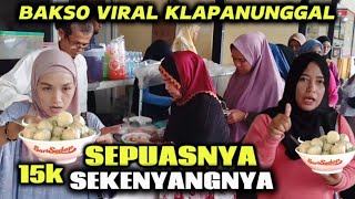 BAKSO MANJA YANG LAGI VIRAL DI KLAPANUNGGAL || 15 K SAPUASNYA SEKENYANGNYA