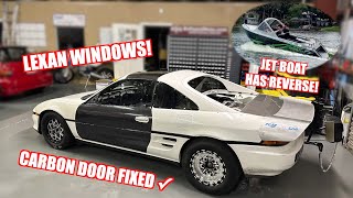 The Mr2 FINALLY Gets Lexan Windows and We Fixed The Door!