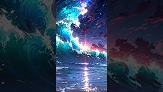 Cosmic Ocean Scene #nature #cosmic #ocean #3d #anime