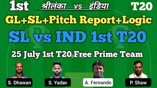 SL vs IND Dream11 Prediction | Srilanka vs India 1st T20 Dream11 Team Today Match Prediction