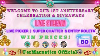 1ST ANNIVERSARY CELEBRATION & GIVE AWAYS | ENTRY ROLETA | LIVE PICKER | LIVE ROLETA  & MORE