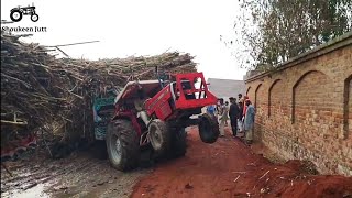 MF 385 Tractor Stucked In Mud Very Badly With Loaded Sugarcane Trolley Rescue With 3 MF 385 Tractors