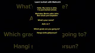 Conversation Starters at a new school in Turkish #turkish #turkishgrammar #turkishlessons