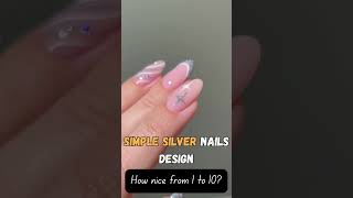 Simple silver lines nails design #nails #nailart #nailpolish