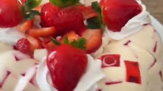 Receta de gelatina de fresa 🍓 con 3 leches y queso Philadelphia #gelatina #dgari #creamcheese