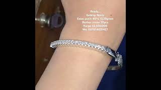 Ready...Gelang 1barisEmas putih 40% 12,28gramBerlian eropa 20pcs