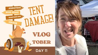 Storm Damage to the Tents! I'm Panicing as We Prep for Week 2 of Junkstock! #vlogtober Day 11