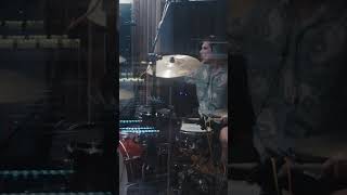 Caleb drumming in Studio