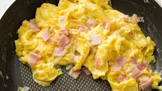 ham scrambled eggs and orange juice