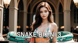 AI Art Lookbook 4K | Змеиное бикини 3 | Показ мод купальников | ИИ Красавица Девушка