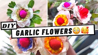 Garlic Flower DIY|Home Decor|CRAFT|Dry Flower DIY|Best Out Of Waste|5Minute Craft|Minitha Abraham