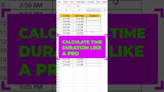 Time-Saving Excel Trick: Calculate Time Duration Like a Pro 👌#excelshorts #exceltricks #exceltips