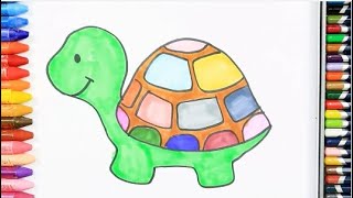 How To Draw Tortoise | Learn Animals | Kaplumbağa Nasıl Çizilir | Hayvanları Öğreniyorum