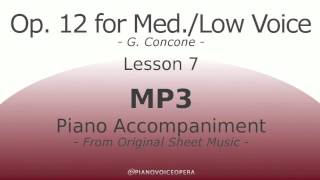 Concone Op 12 Piano Accompaniment Low Voice Lesson 7