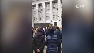 В оккупированном Бердянске народ протестует портив оккупации