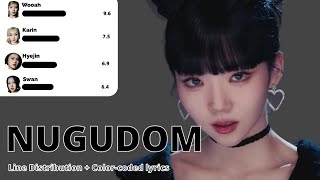 CRAXY - NUGUDOM (Line Distribution + Color-coded Lyrics)