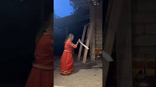 96 years old lady warrior... performing martial arts...