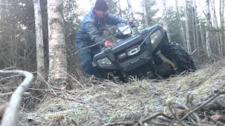 Atv stuck and some wood hauling