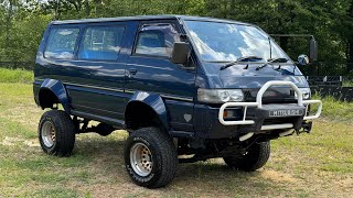 1991 Mitsubishi Delica L300 Star Wagon with suspension lift and body lift walk-around video