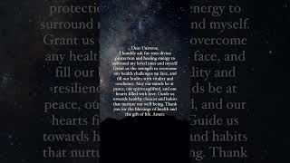 Prayer to the Universe for health and well-being