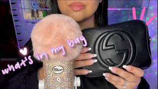 ASMR What's inside my Bag?🖤 Tingly Tapping & Explaining Products✨