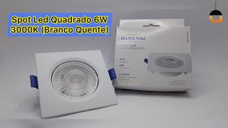 Spot Led Quadrado 6W Branco Quente (3000K) Slim- Blumenau Iluminação