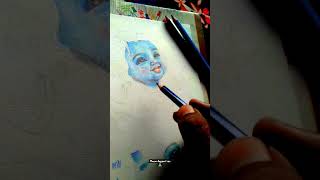 Little Krishna drawing | lord Krishna| colour pencil drawing #shorts #youtubeshorts #drawing