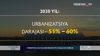 O‘zbekistonda 2030-yilga kelib urbanizatsiya darajasi 60% oshiriladi