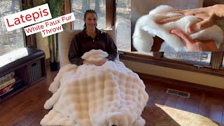 Latepis White Faux Fur Throw, super soft and warm! #blanket #soft #warm