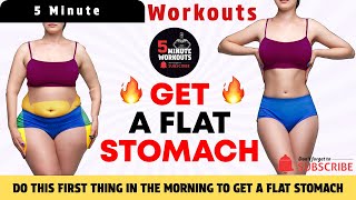 DO THIS FIRST THING IN THE MORNING TO GET A FLAT STOMACH By 5 Minute Workouts