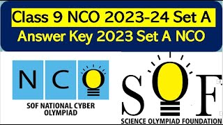 Answer key NCO Class 9  SOF 2023-24 Set A National Cyber Olympiad solved paper setA#cyber #olympiad